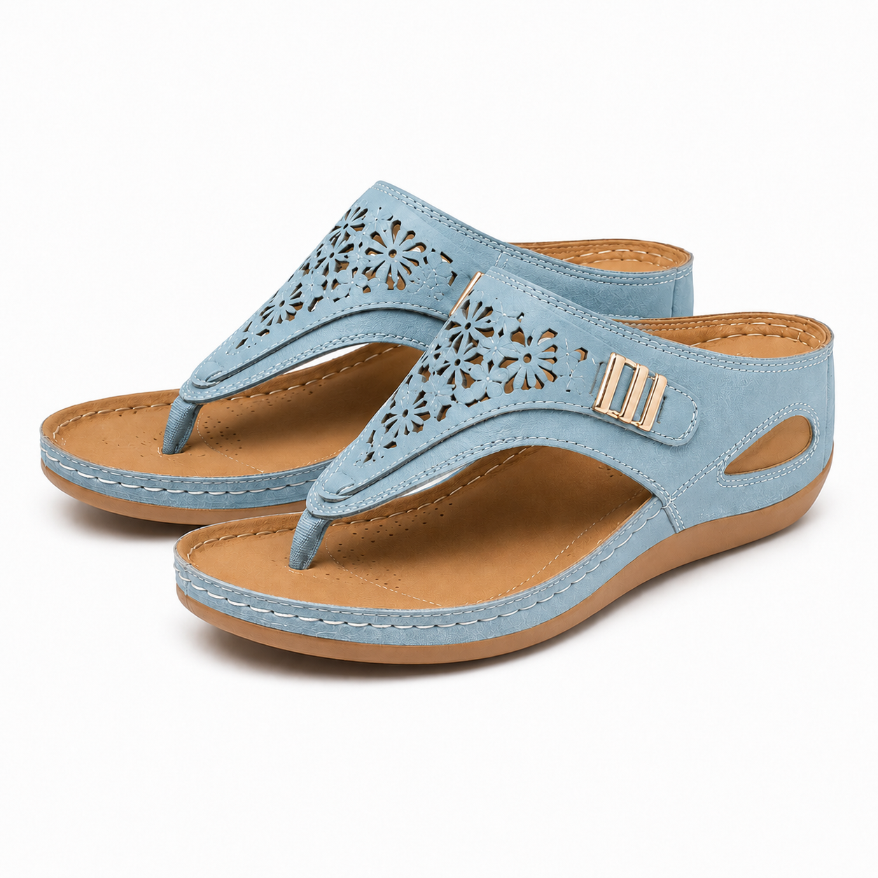 SOLENA™ - Sandales compensées confortables en cuir pour femmes – Élégance et bien-être garantis