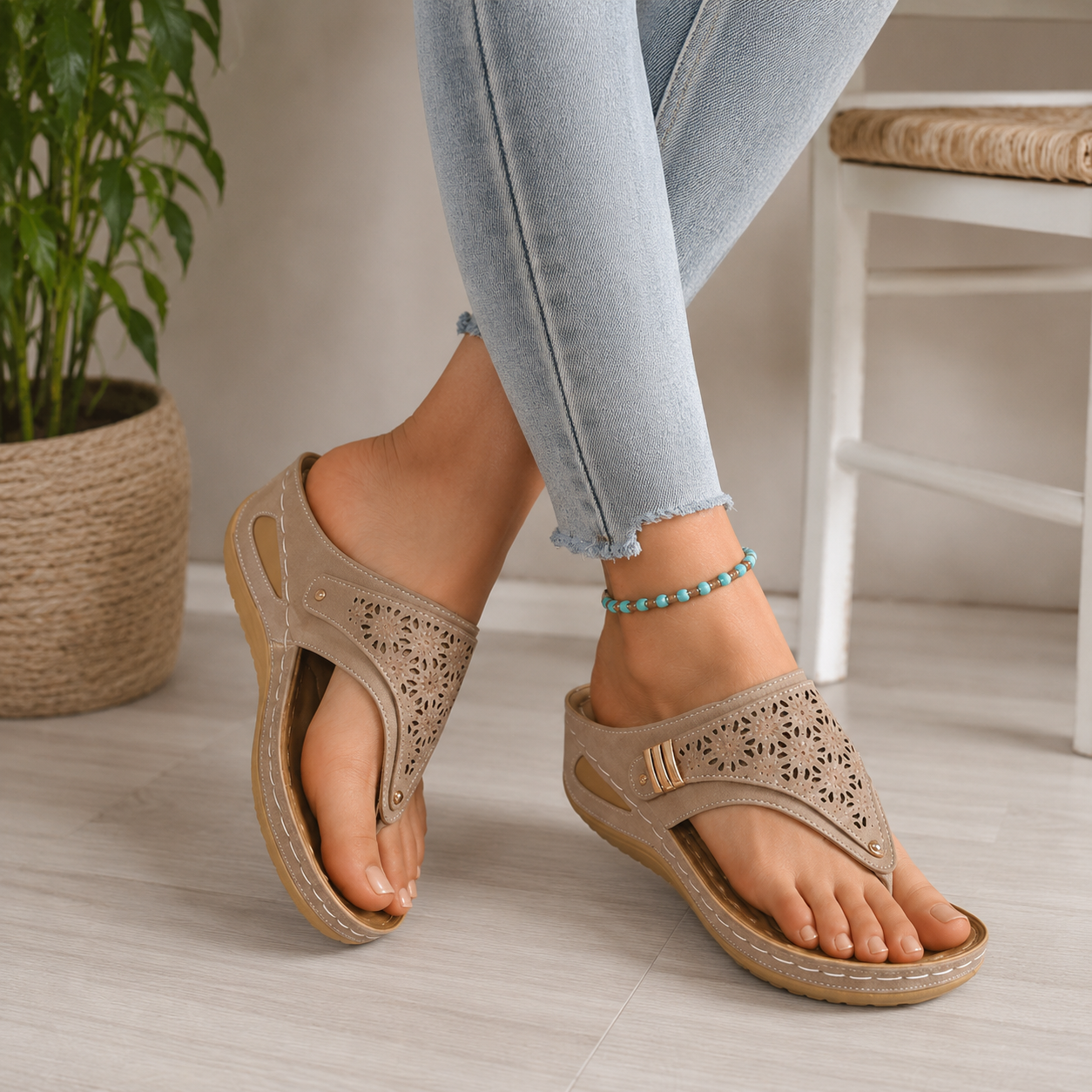 SOLENA™ - Sandales compensées confortables en cuir pour femmes – Élégance et bien-être garantis