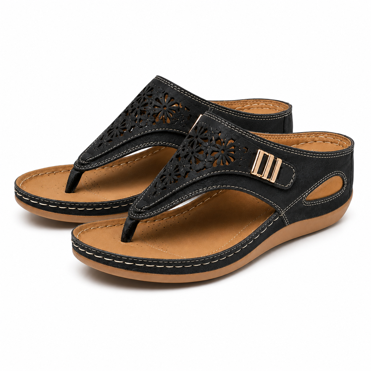 SOLENA™ - Sandales compensées confortables en cuir pour femmes – Élégance et bien-être garantis
