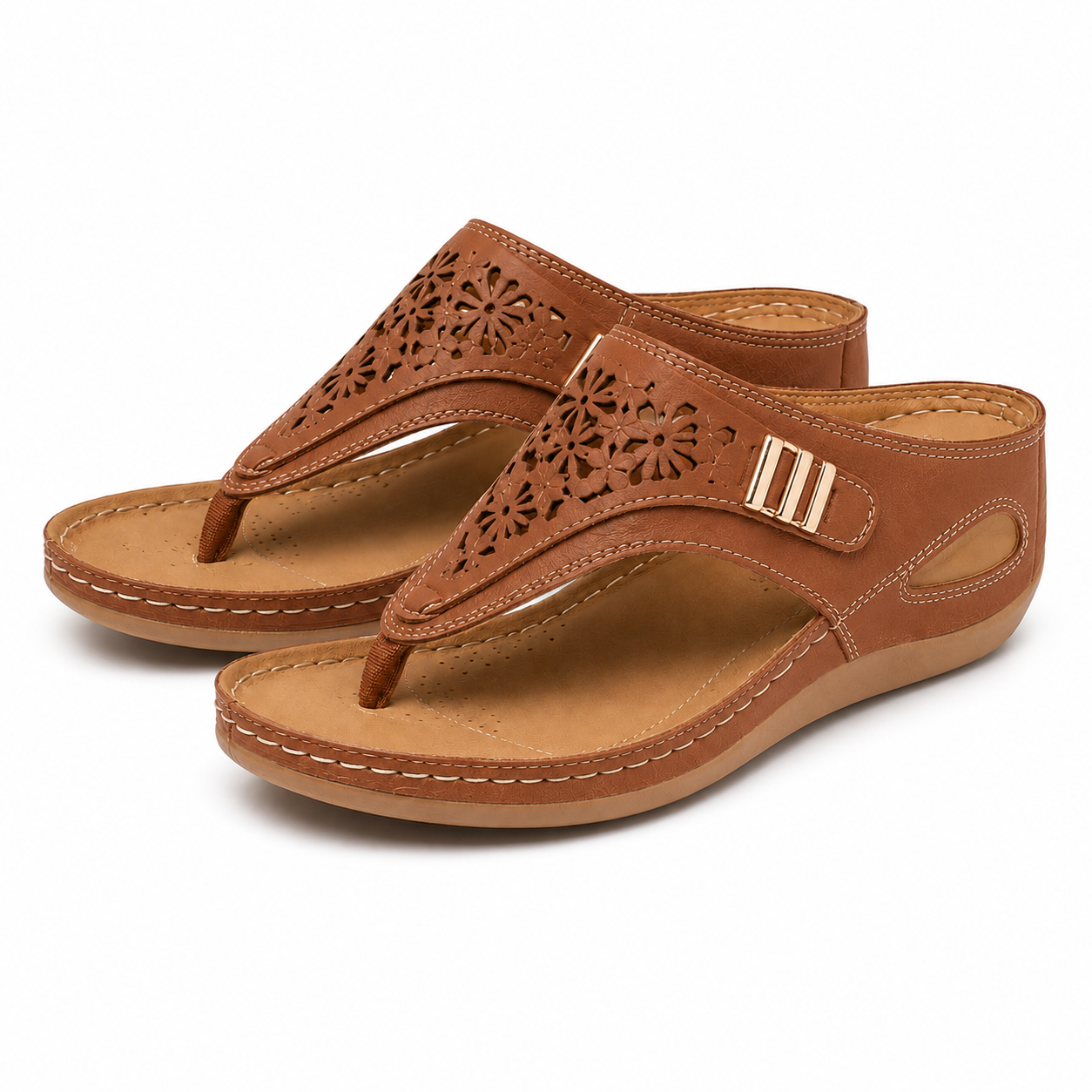SOLENA™ - Sandales compensées confortables en cuir pour femmes – Élégance et bien-être garantis